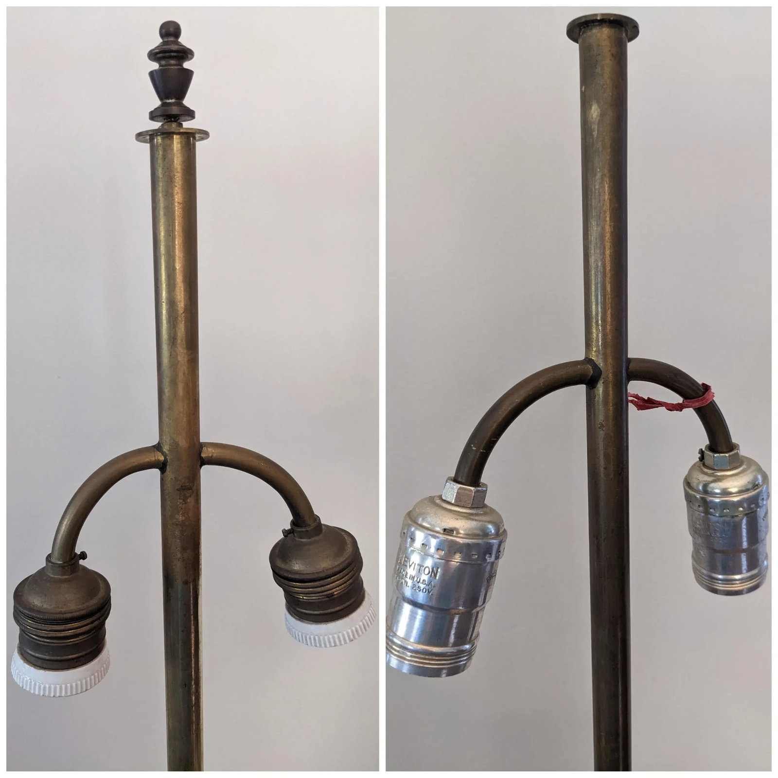 Pair of 1940s Hollywood Regency/Chinoiserie Style Pewter Lamps - 7