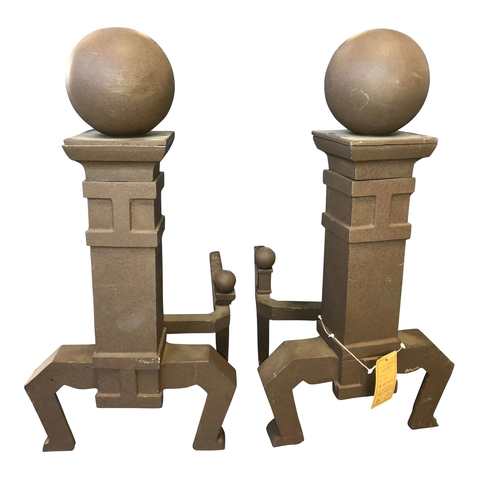 Early 20th Century Cannonball Fireplace Andirons - a Pair (1 of 8)