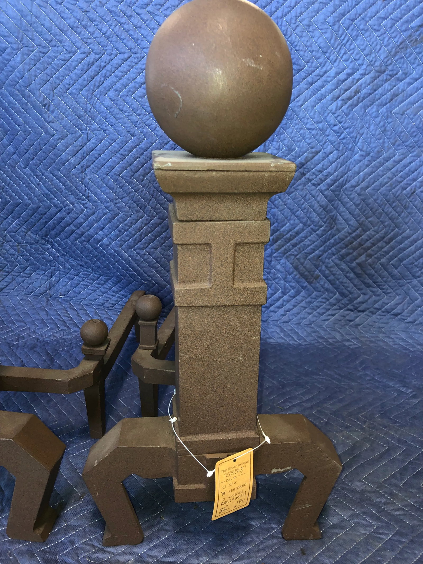 Early 20th Century Cannonball Fireplace Andirons - a Pair - 2