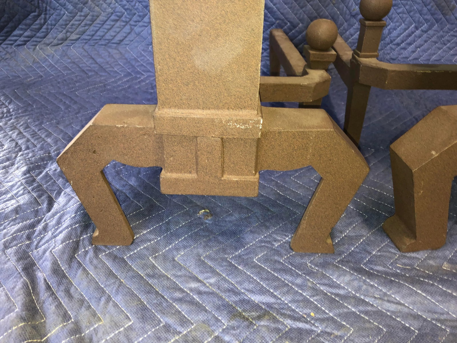 Early 20th Century Cannonball Fireplace Andirons - a Pair - 4