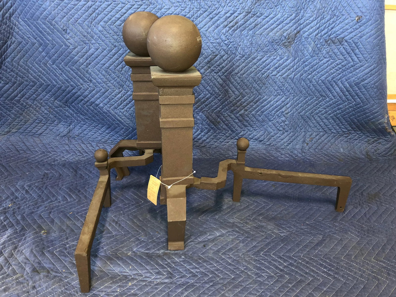 Early 20th Century Cannonball Fireplace Andirons - a Pair - 6