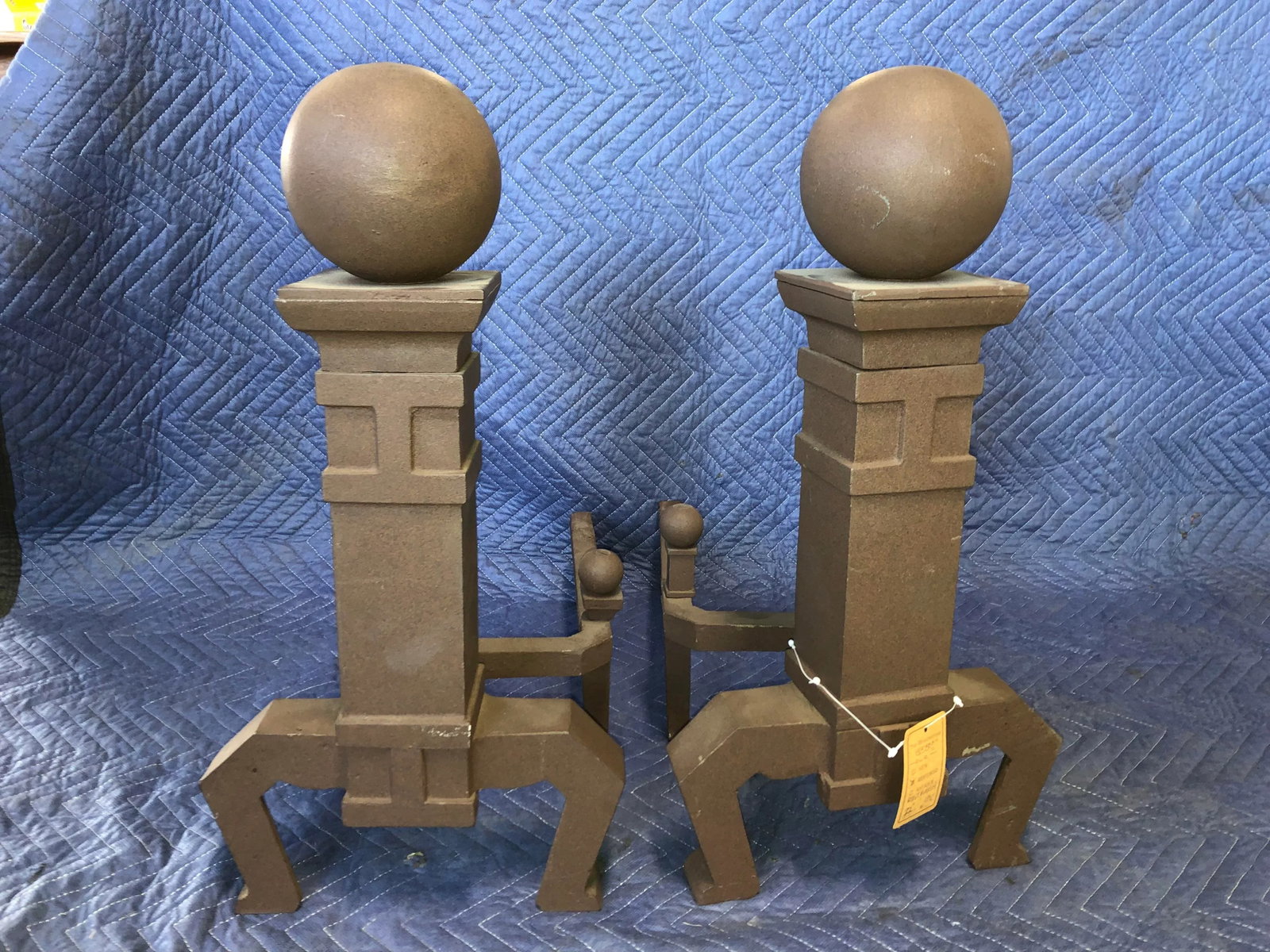 Early 20th Century Cannonball Fireplace Andirons - a Pair - 8