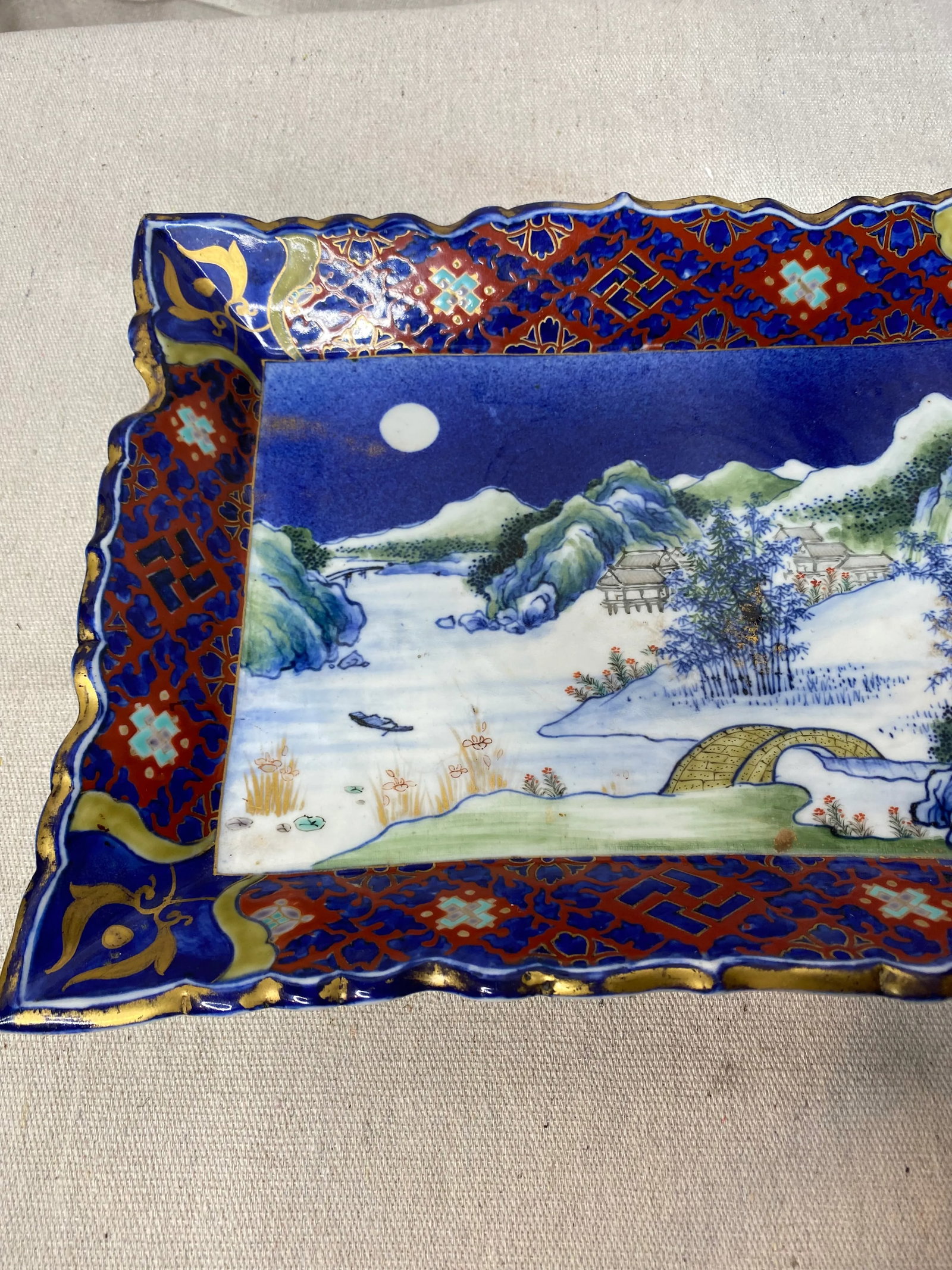 Antique Japanese Imari Ceramic Dish - 8