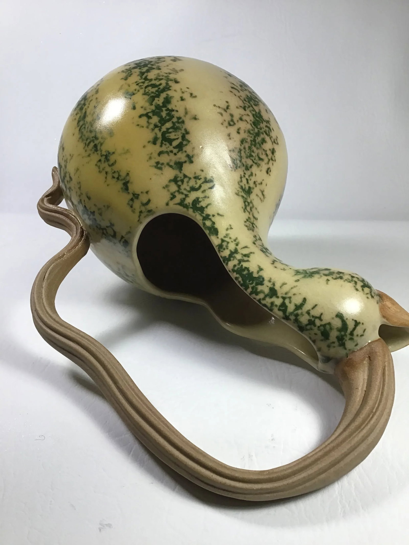 1999 Patricia Garrett Handmade American Pottery Gourd Pitcher - 8