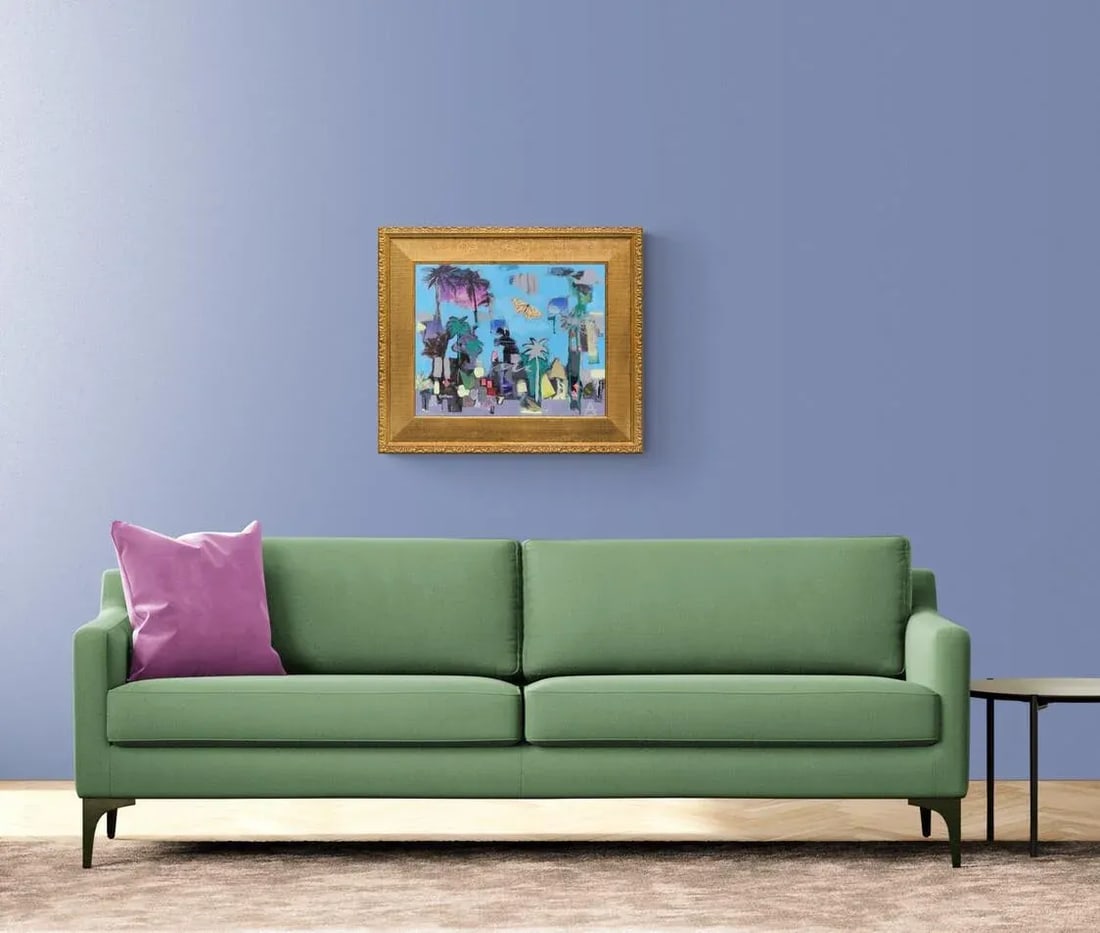 "Travel Poem #1-Tropics" Original Mixed Media Artwork on Canvas by Cassandra L. Auker - 2