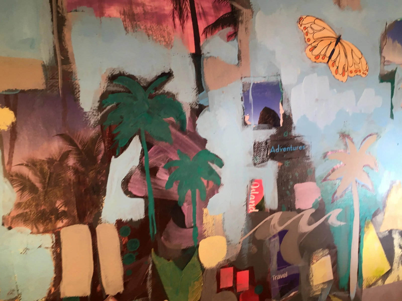 "Travel Poem #1-Tropics" Original Mixed Media Artwork on Canvas by Cassandra L. Auker - 3