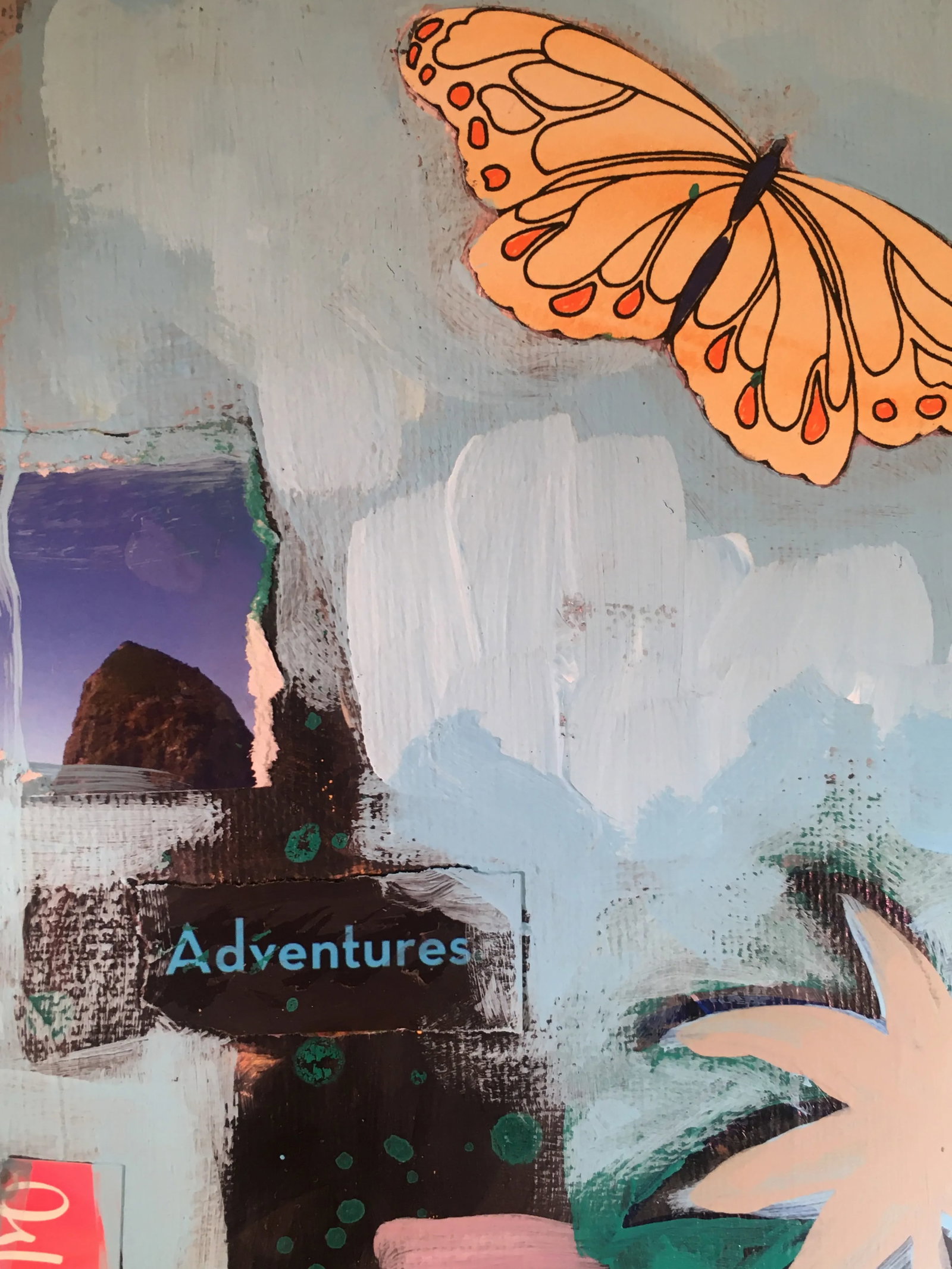 "Travel Poem #1-Tropics" Original Mixed Media Artwork on Canvas by Cassandra L. Auker - 6
