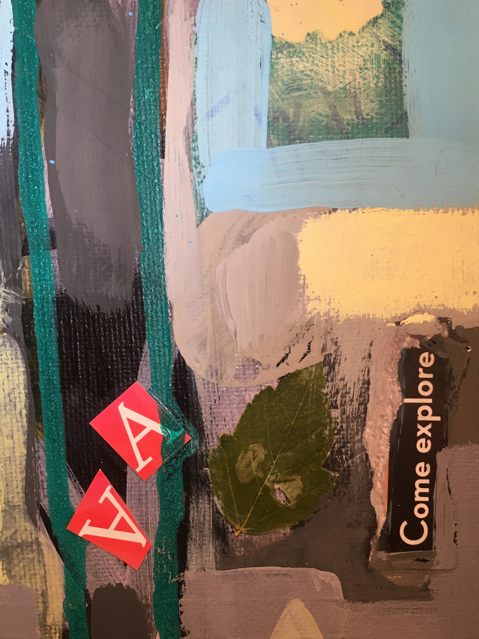 "Travel Poem #1-Tropics" Original Mixed Media Artwork on Canvas by Cassandra L. Auker - 8