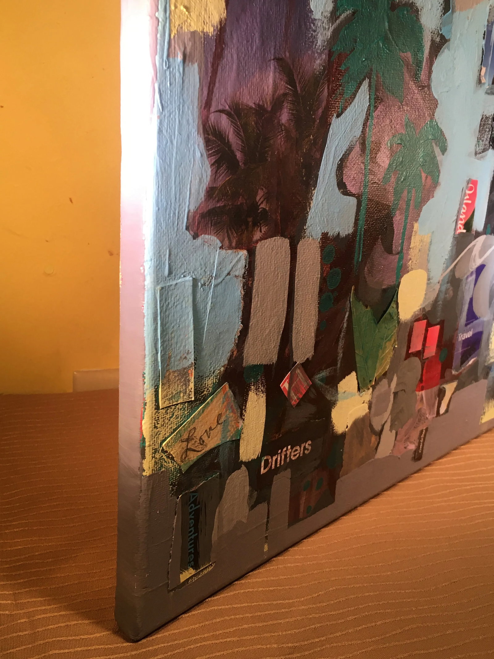 "Travel Poem #1-Tropics" Original Mixed Media Artwork on Canvas by Cassandra L. Auker - 9