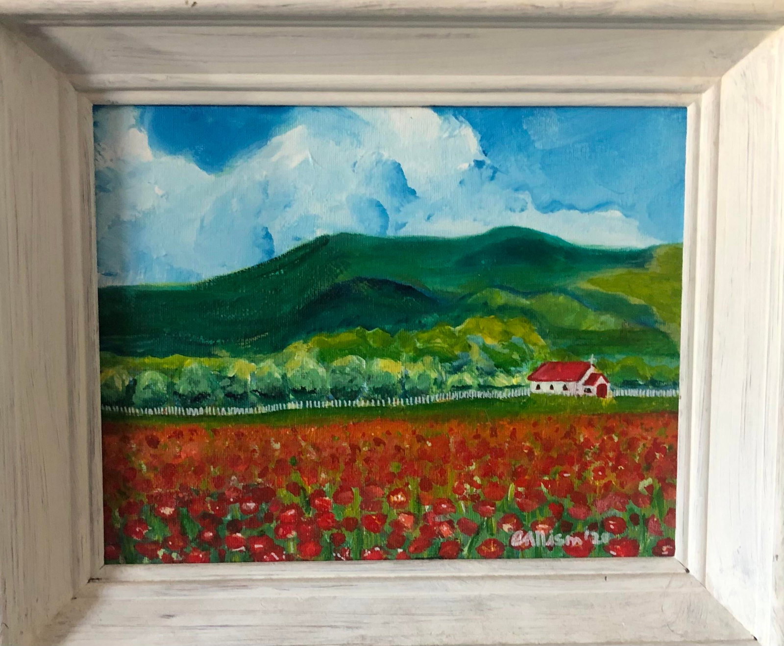 "French Poppy Field" Contemporary Expressionist Landscape Acrylic Painting by Colleen Allison - 2