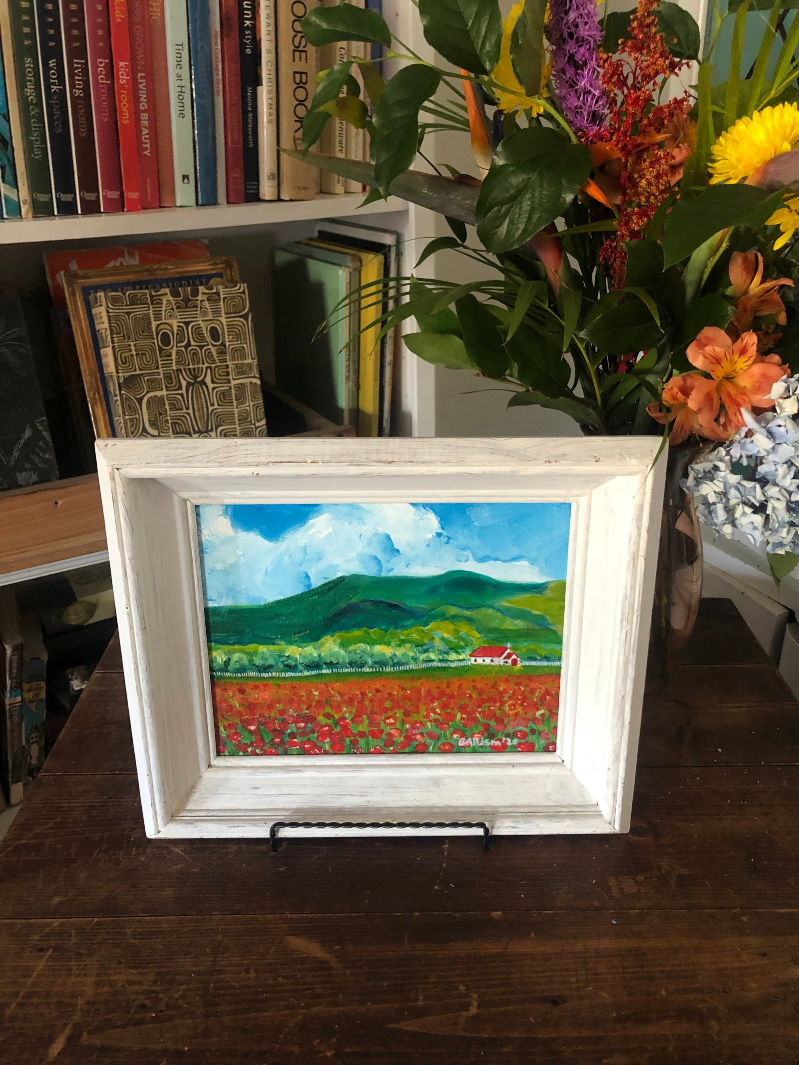 "French Poppy Field" Contemporary Expressionist Landscape Acrylic Painting by Colleen Allison - 4