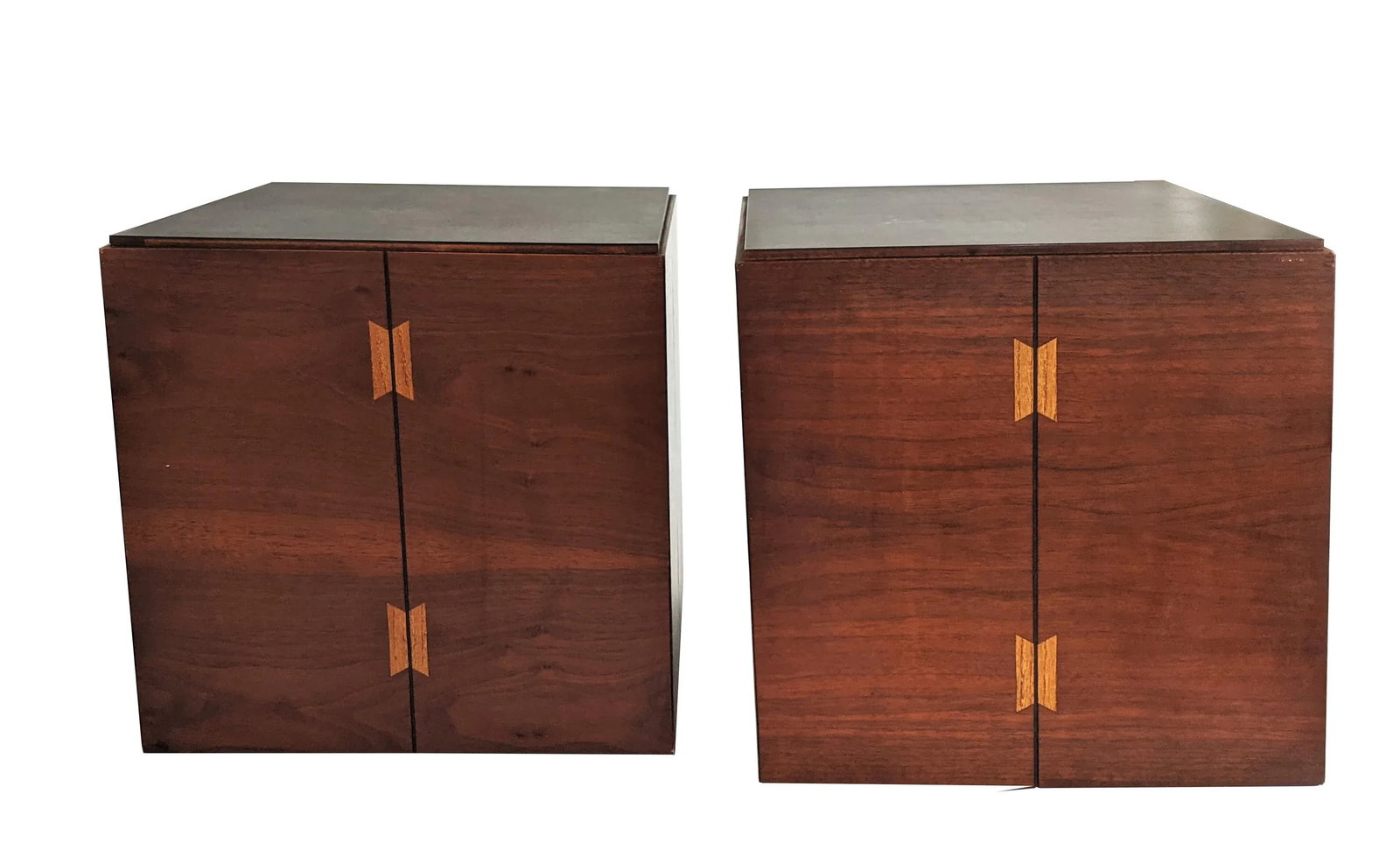 Vintage Set of 4 Modern Walnut Cubes Side Tables by Lane Furniture - 3