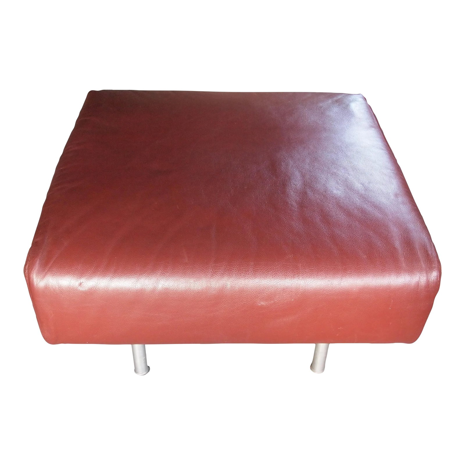 1990s Cassina Piero Lissoni Met Ottoman in Red-Brown Leather #2 (1 of 12)