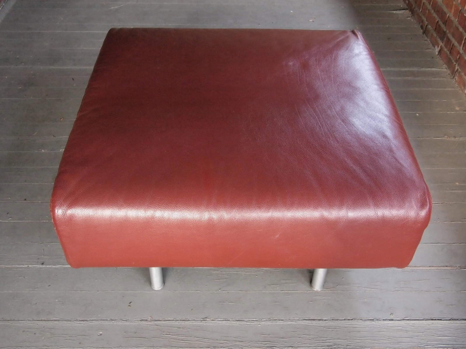 1990s Cassina Piero Lissoni Met Ottoman in Red-Brown Leather #2 - 3