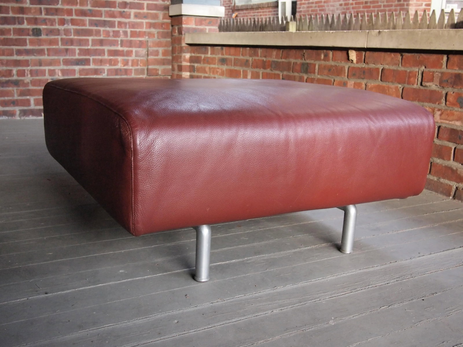 1990s Cassina Piero Lissoni Met Ottoman in Red-Brown Leather #2 - 4