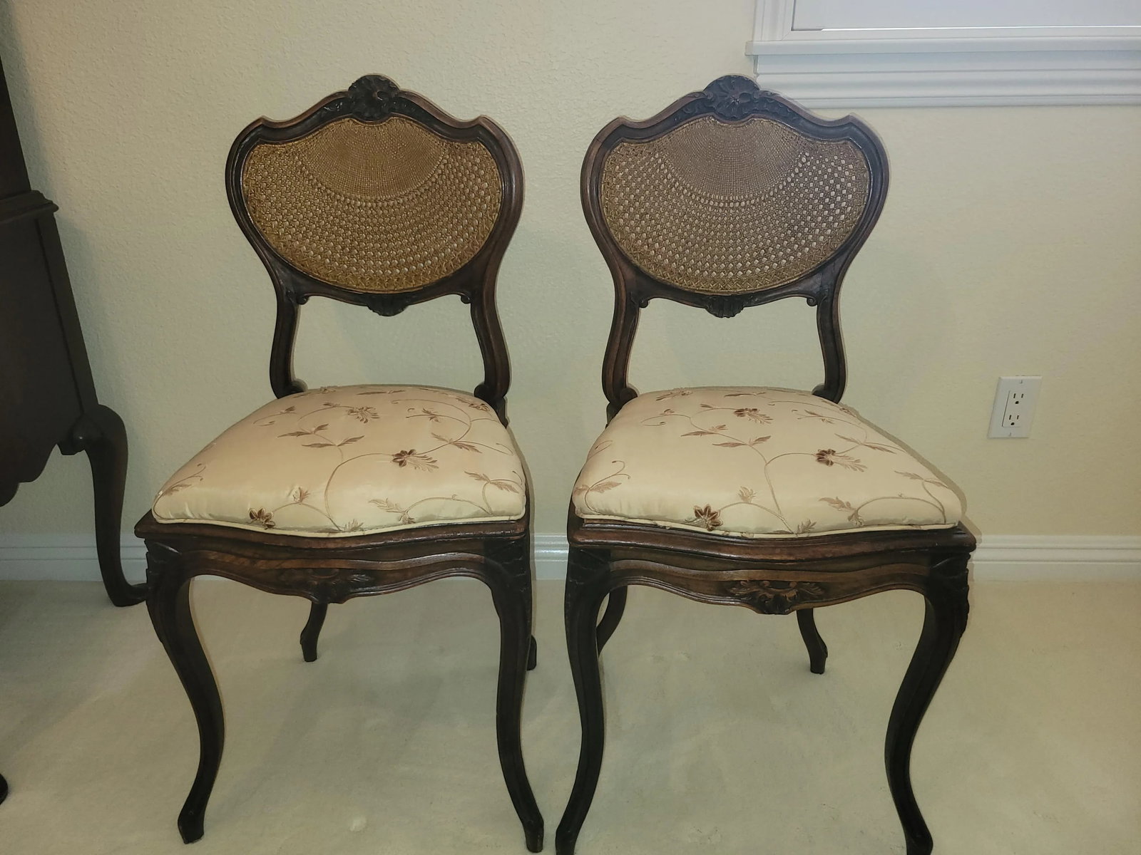 Antique Set of 2 French Accent Petite Chairs - 10