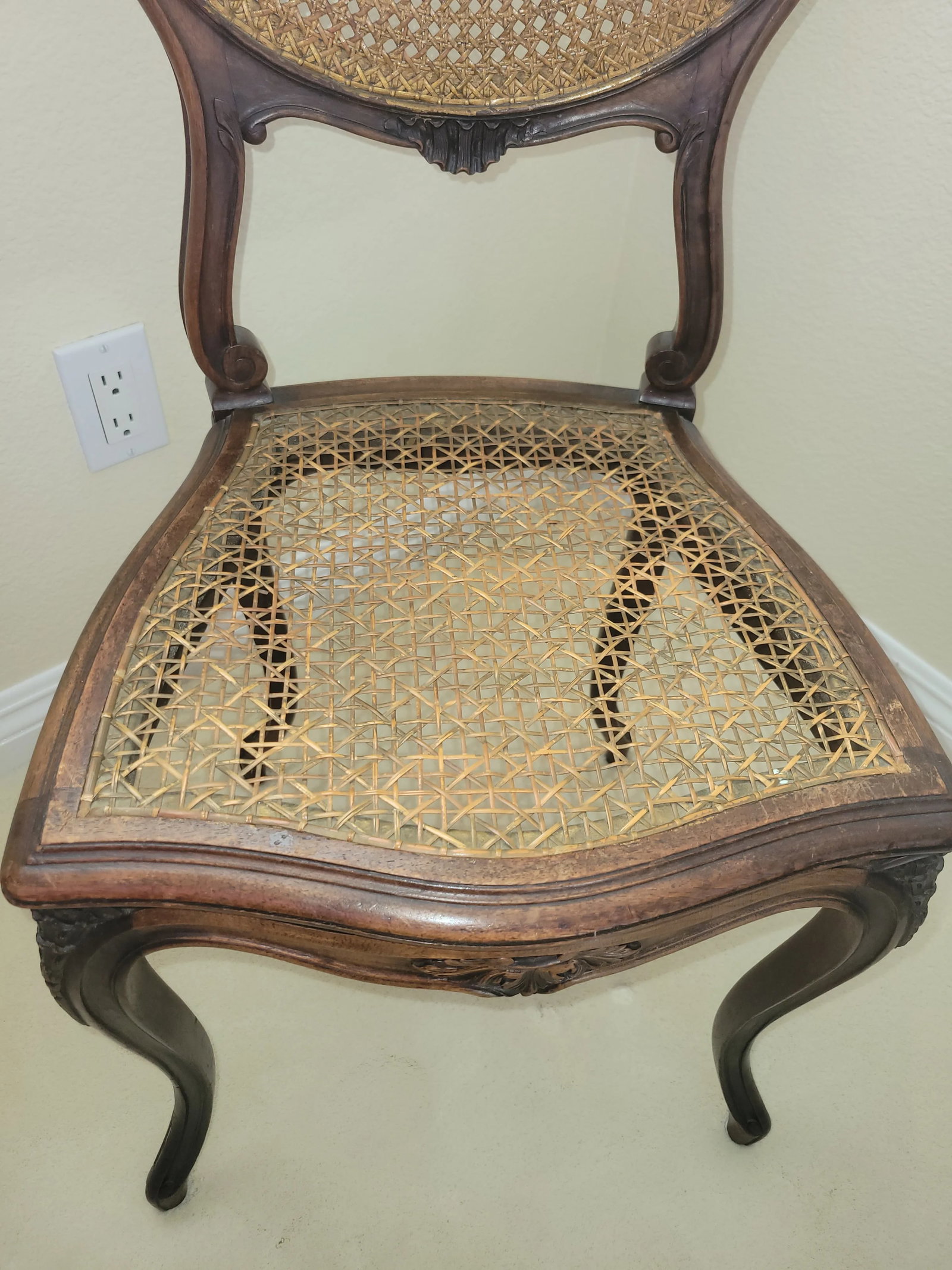 Antique Set of 2 French Accent Petite Chairs - 4