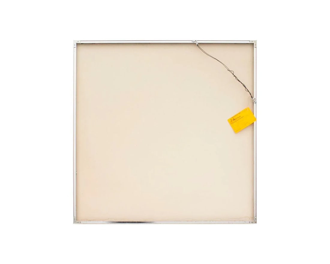 Vintage C.1980 Hard Edge Abstract Geometric Acrylic Painting Signed j.v. 80, 40x40 - 7