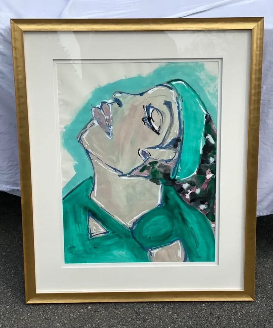 "Candy Perfume Girl" Contemporary Original Framed Mixed Media Expressionist Portrait Painting by Zac - 2