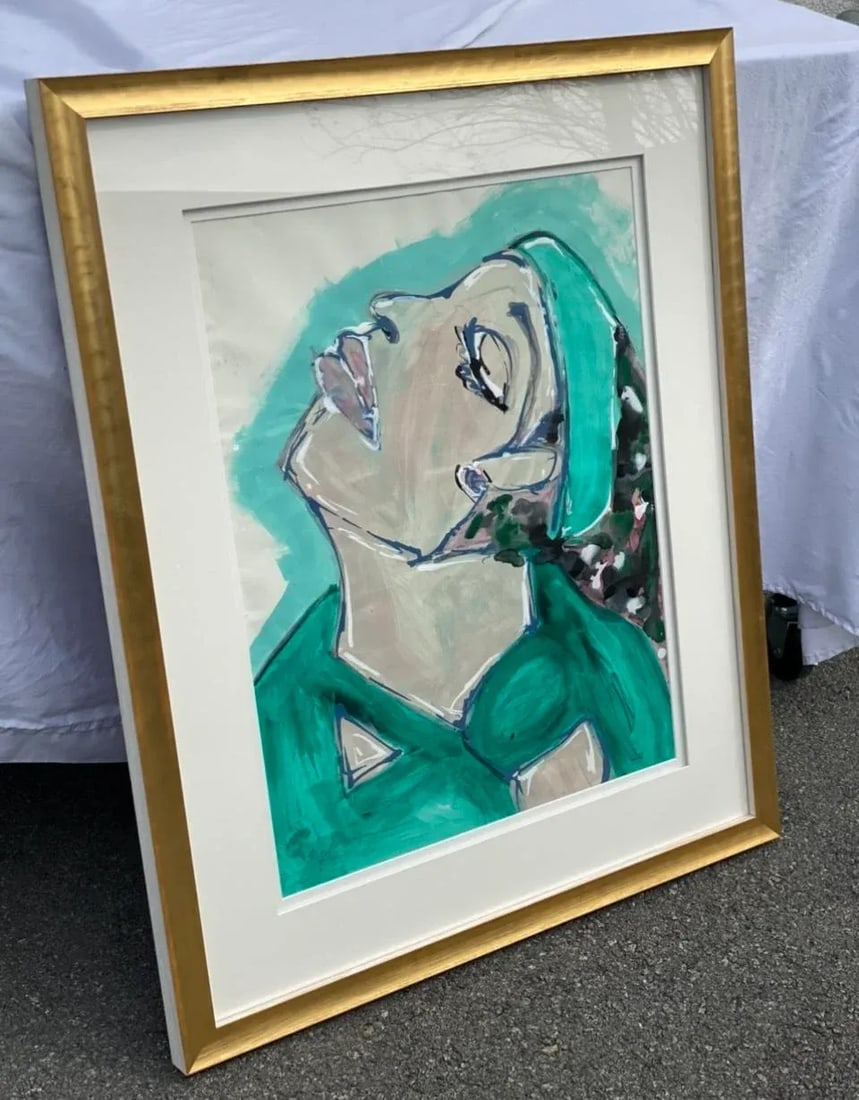 "Candy Perfume Girl" Contemporary Original Framed Mixed Media Expressionist Portrait Painting by Zac - 3
