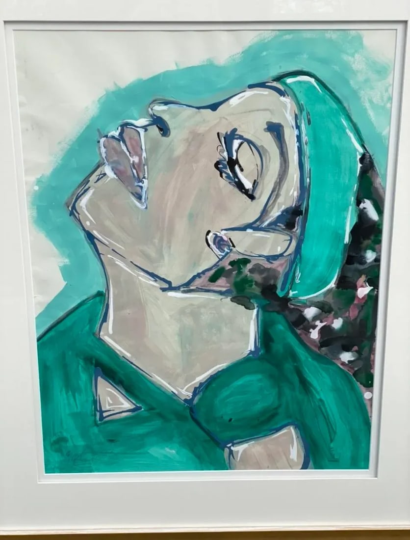 "Candy Perfume Girl" Contemporary Original Framed Mixed Media Expressionist Portrait Painting by Zac - 6