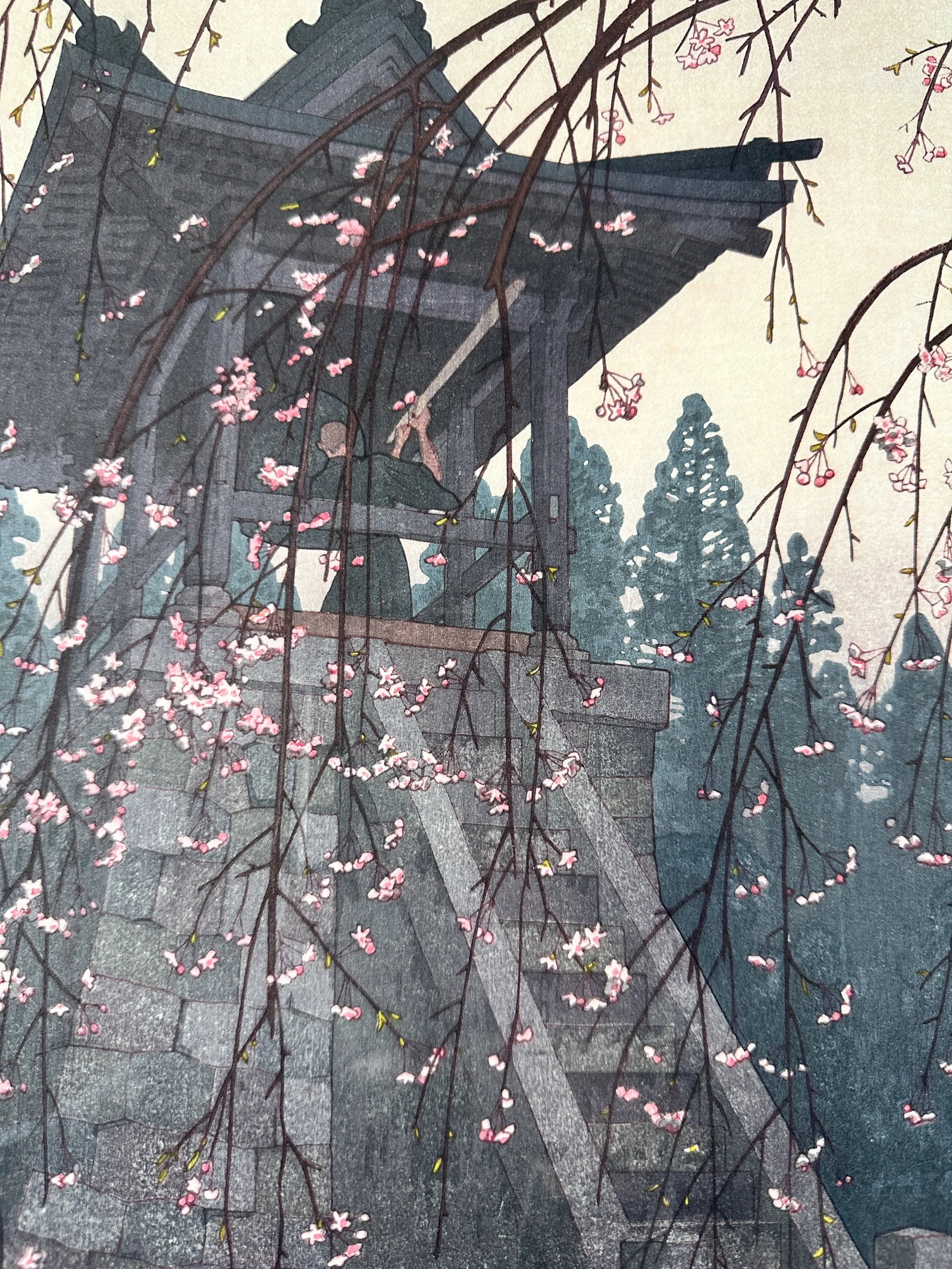 Toshi Yoshida Heirinji Temple Woodblock Print Hand Signed in Pencil - 5