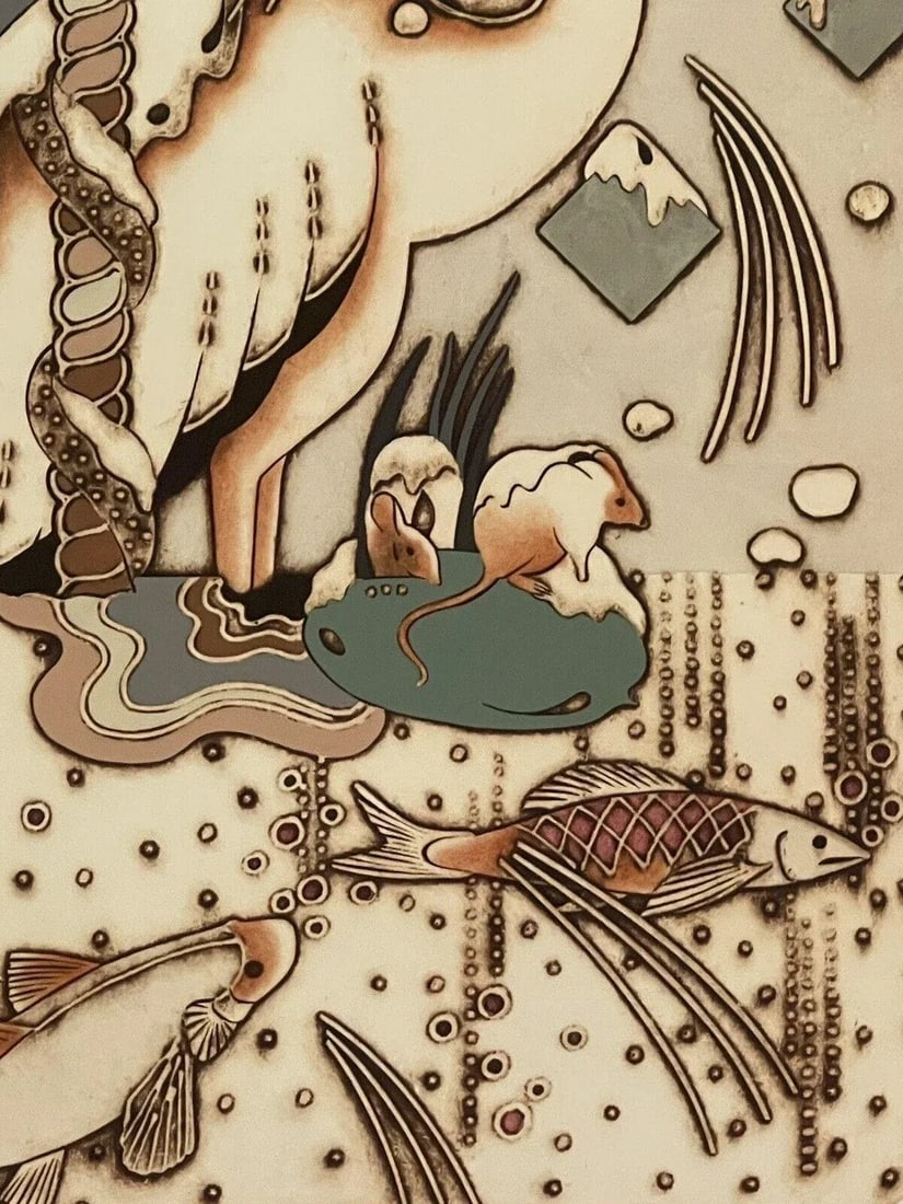 1980s "Snow" 10/25 Sidney Schatzky Hand Colored Limited Edition Collagraph - 3
