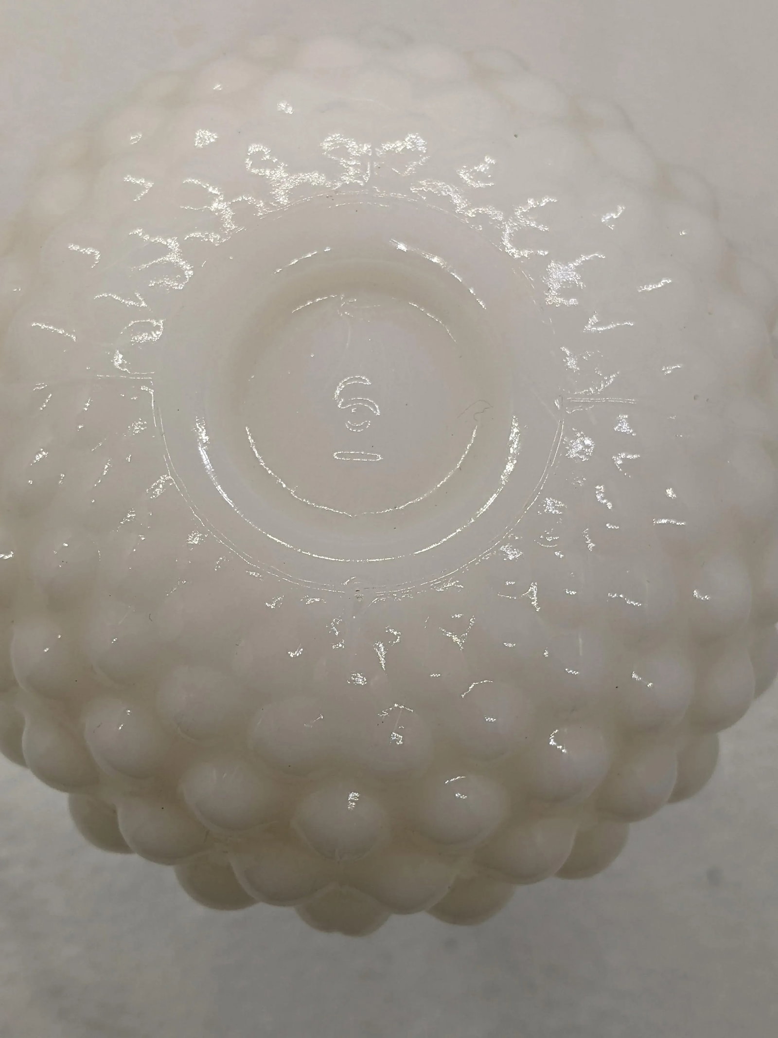 Vintage Hobnail Milk Glass Bud Vase - 3