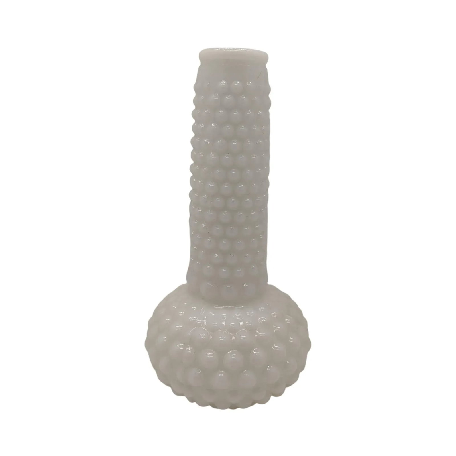 Vintage Hobnail Milk Glass Bud Vase - 6
