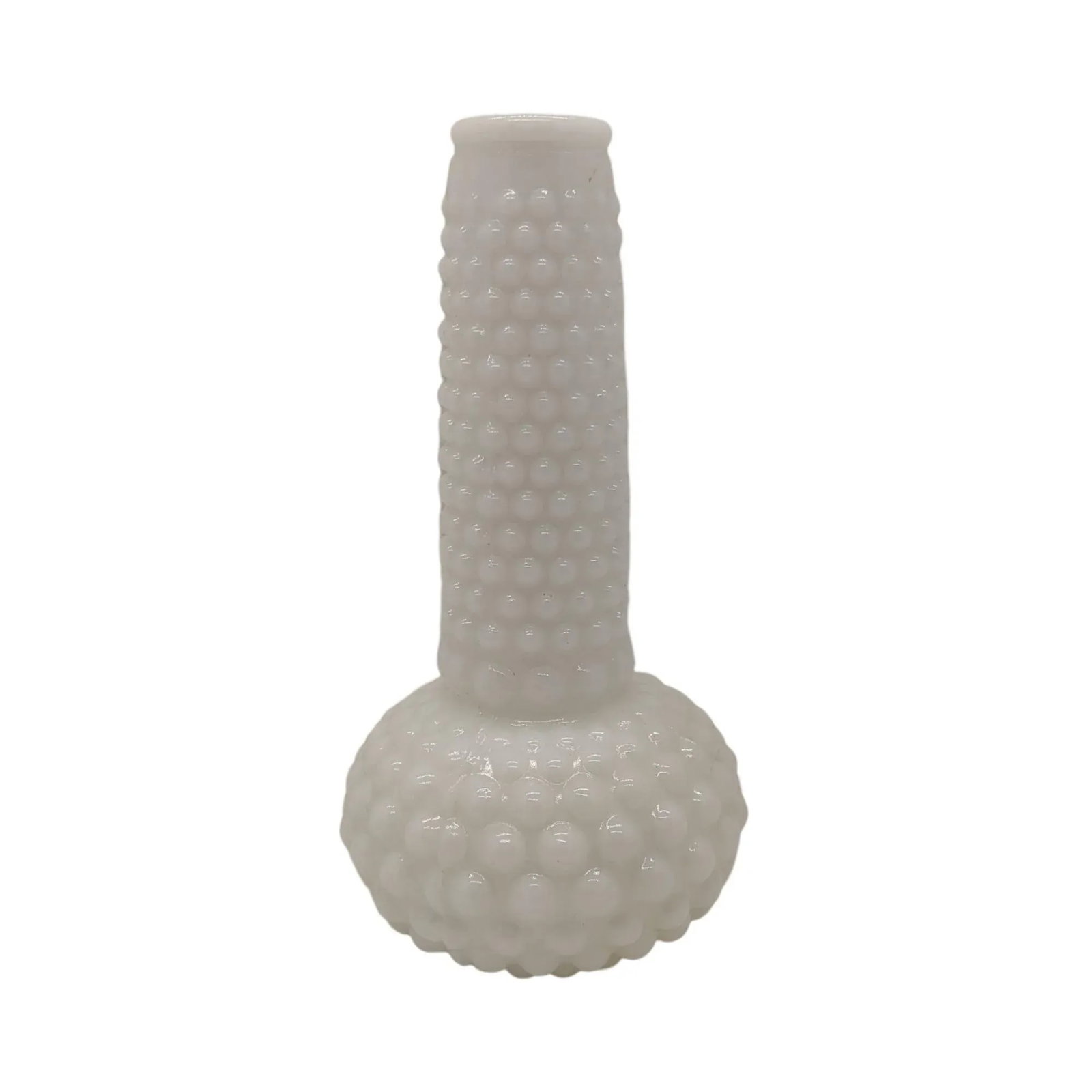 Vintage Hobnail Milk Glass Bud Vase - 7