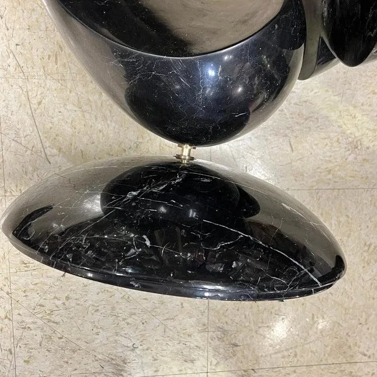 Large Abstract Mid Century Black Marble Sculpture by Ellen Brenner Sorensen - 10