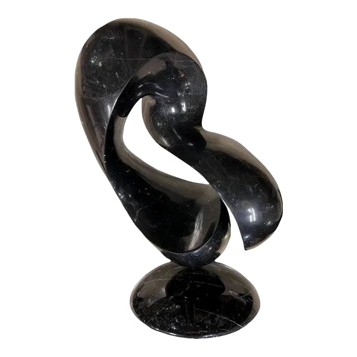 Large Abstract Mid Century Black Marble Sculpture by Ellen Brenner Sorensen (1 of 11)