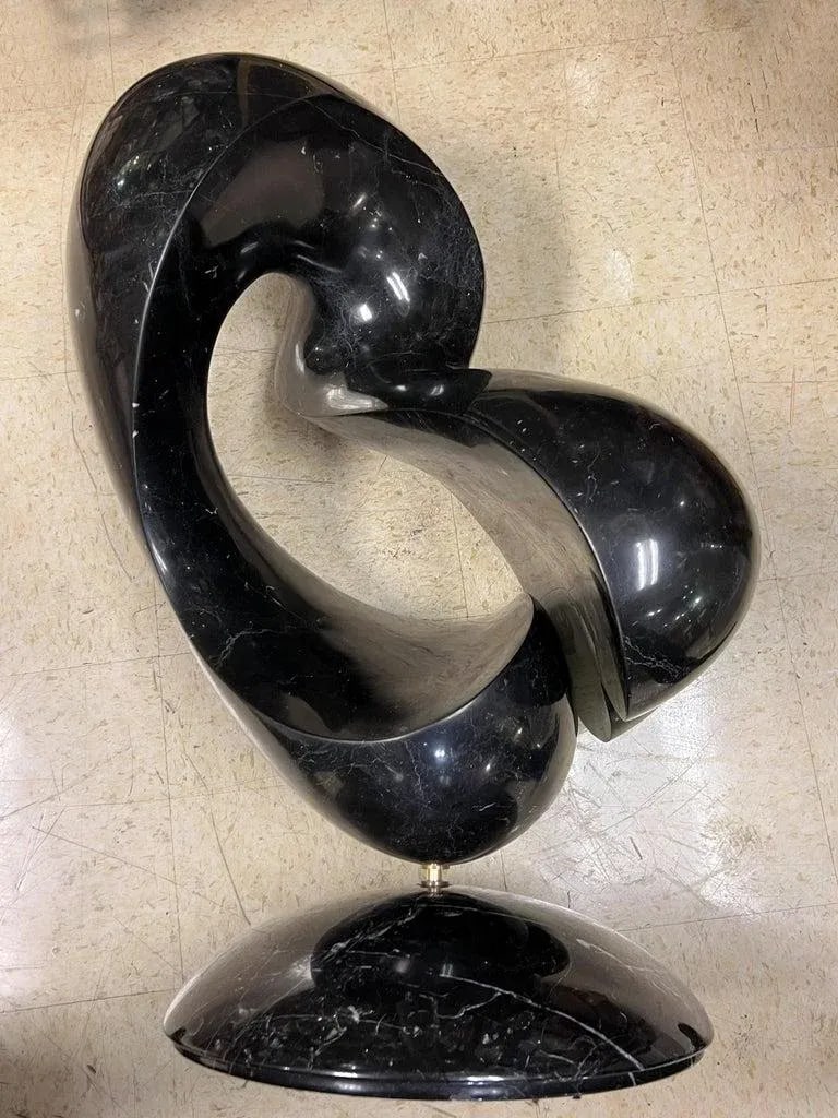 Large Abstract Mid Century Black Marble Sculpture by Ellen Brenner Sorensen - 2