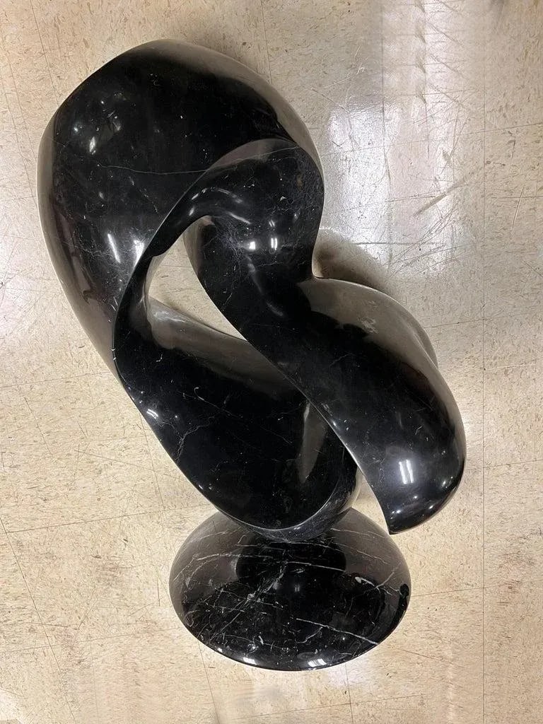 Large Abstract Mid Century Black Marble Sculpture by Ellen Brenner Sorensen - 3