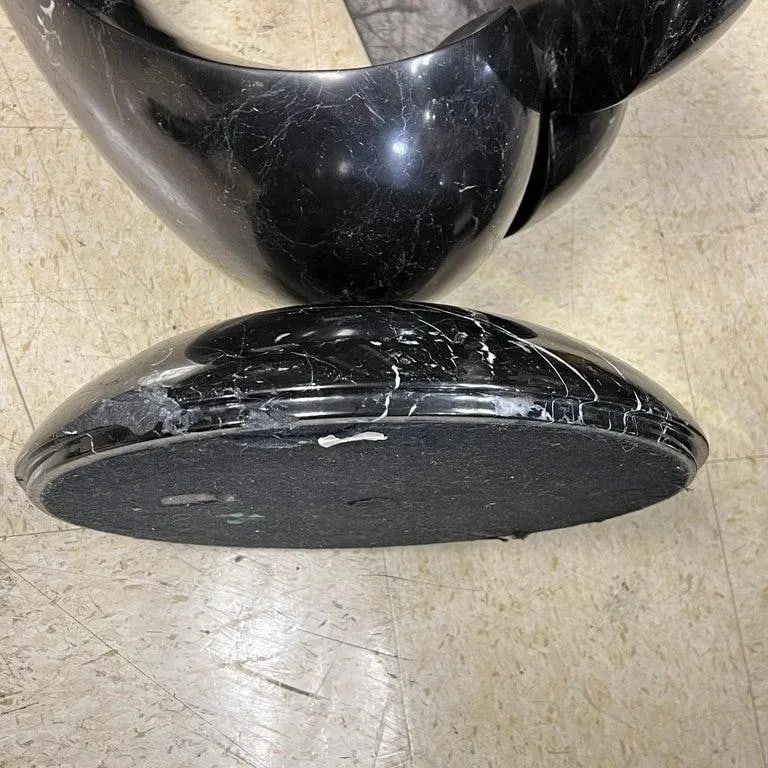 Large Abstract Mid Century Black Marble Sculpture by Ellen Brenner Sorensen - 7