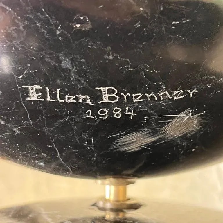 Large Abstract Mid Century Black Marble Sculpture by Ellen Brenner Sorensen - 8