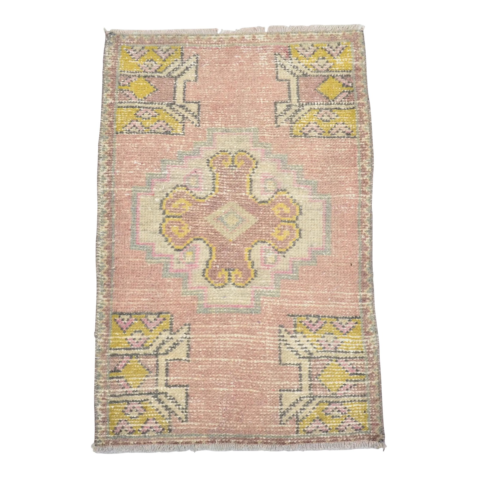 Oushak Woven Natural Pale Natural Rug: 1960s Handmade wool and cotton rug in Turkish Anatolian Small Rug, Vintage Doormat Rug, Turkish Decorative Rug, Handmade wool Rug. One Of Kind traditional Rug with perfect design and colors.