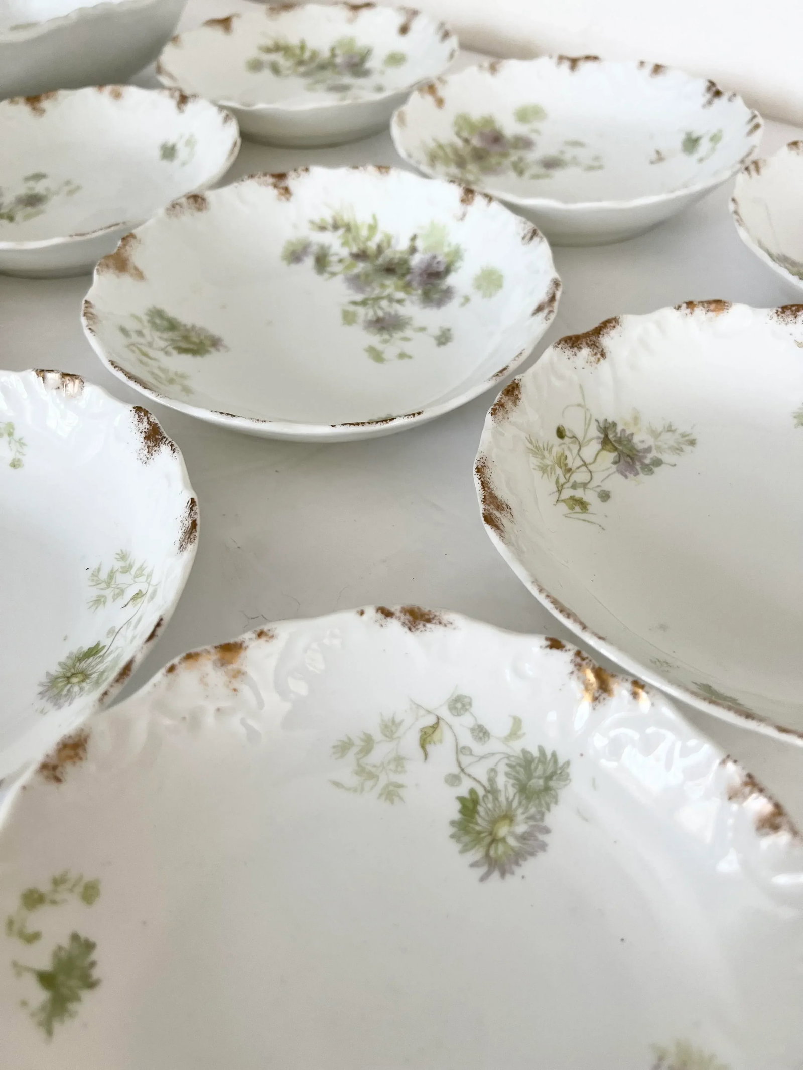 Porcelain Floral Berry Set - Set of 10 - 10