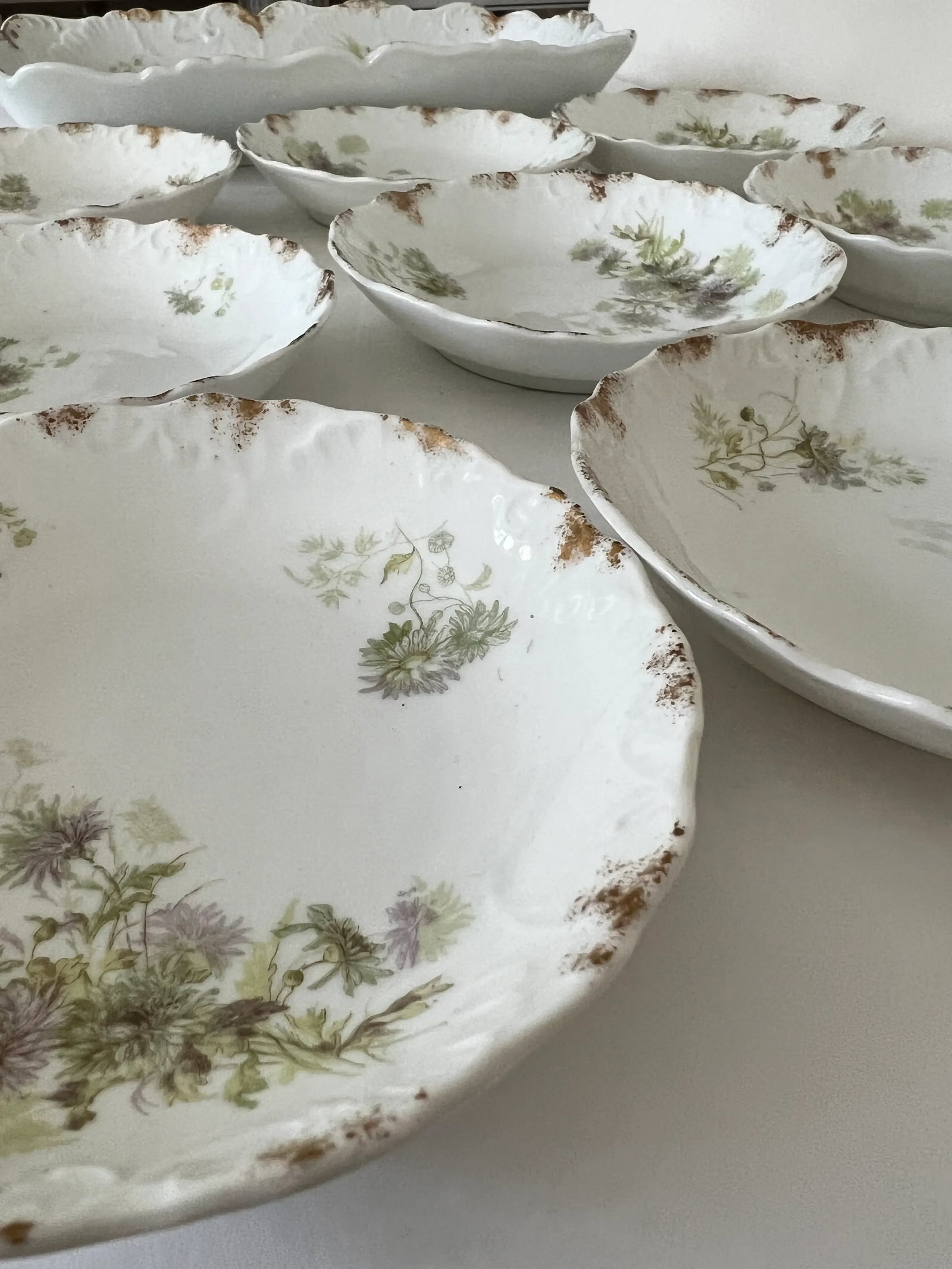 Porcelain Floral Berry Set - Set of 10 - 4