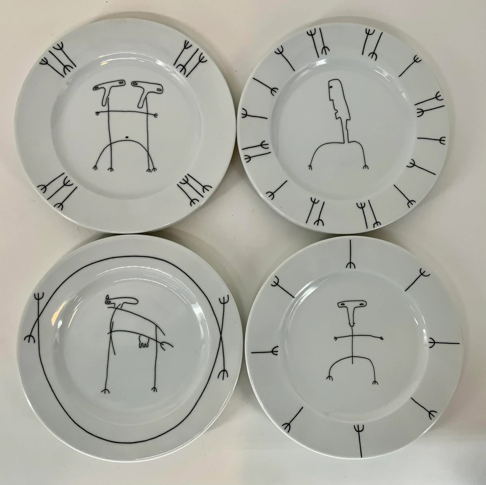 Set of 8 Vista Alegre Portugal " Wacky" Porcelain Lunch or Desert Plates - 2