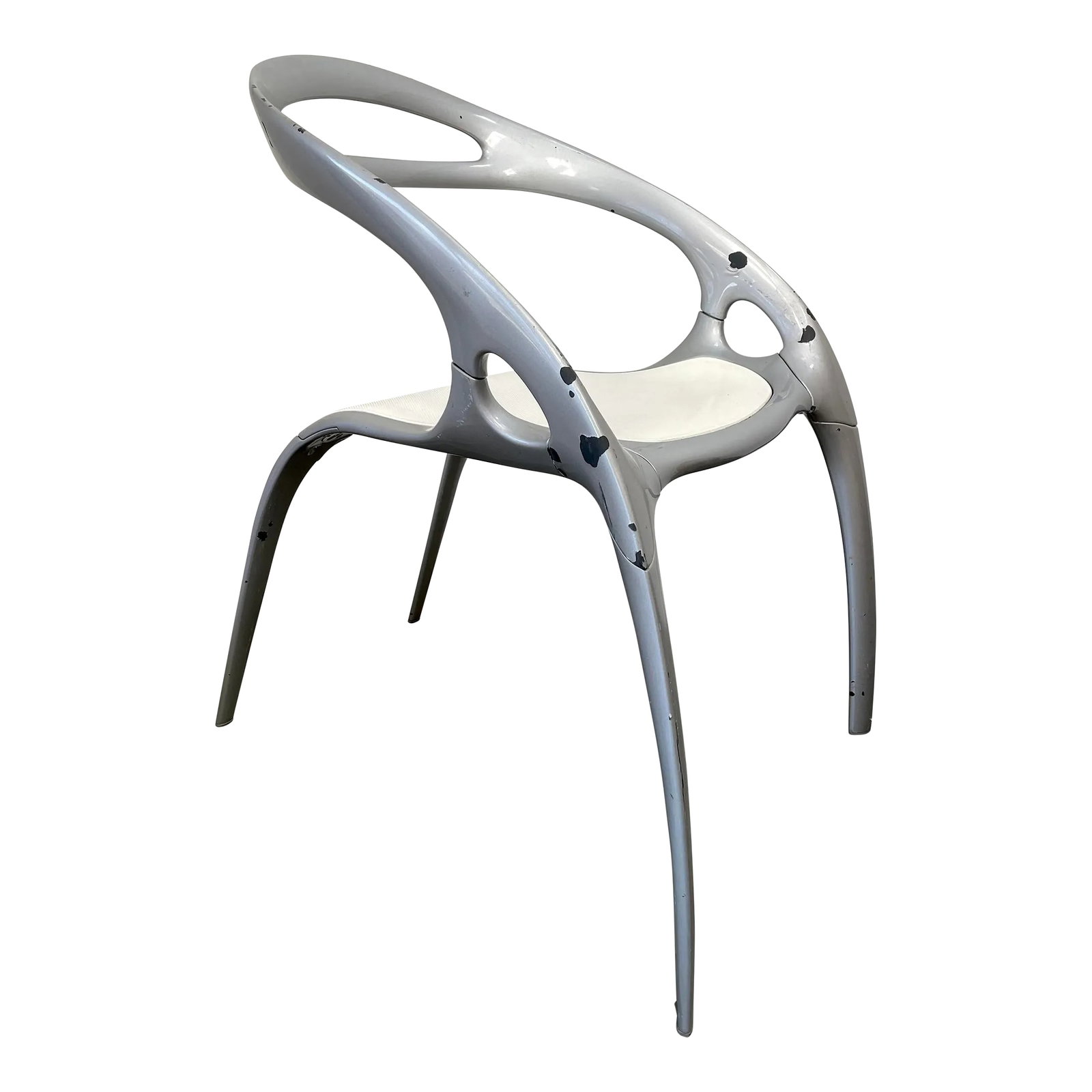 1990s Ross Lovegrove 'Go' Stacking Chair by Bernhardt: Designed by Ross Lovegrove (British, born 1958) and made by Bernhardt Design in North Carolina, the "Go" Chair was the first chair to be made of magnesium, the lightest of all structural metals. The