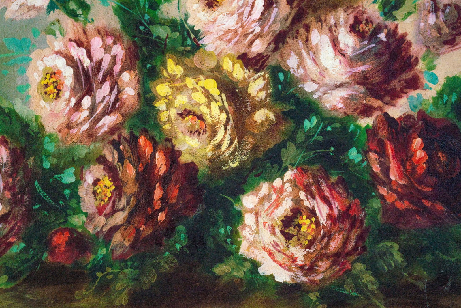 Early 20th Century Rose Still Life Oil Painting on Canvas, Framed - 3