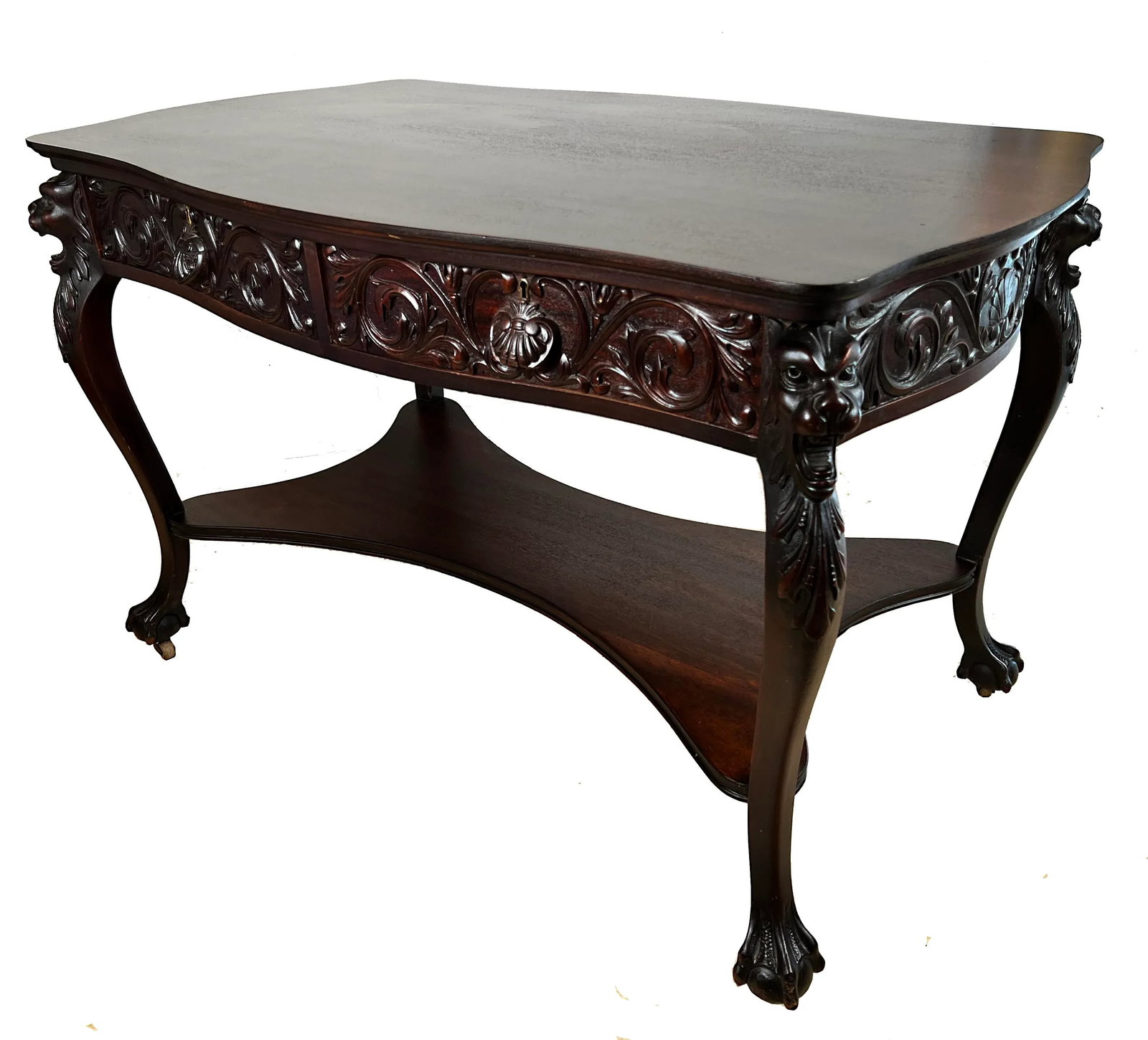 Antique C 1900 Rj Horner Style Dragon Desk - 12
