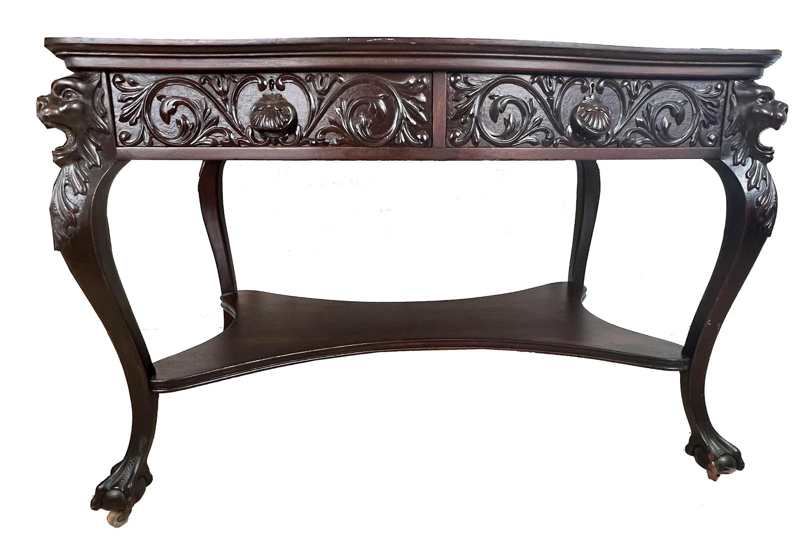 Antique C 1900 Rj Horner Style Dragon Desk - 2