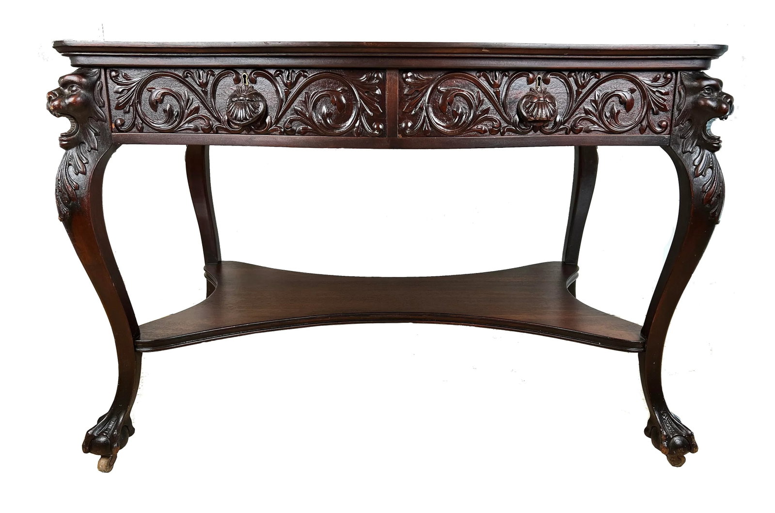 Antique C 1900 Rj Horner Style Dragon Desk - 4