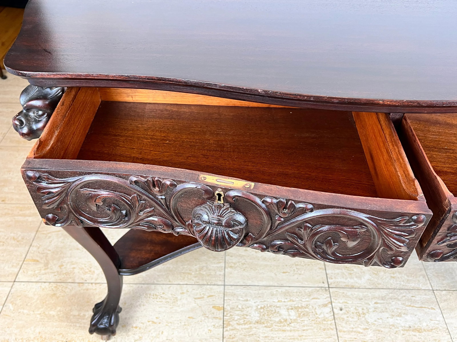Antique C 1900 Rj Horner Style Dragon Desk - 5