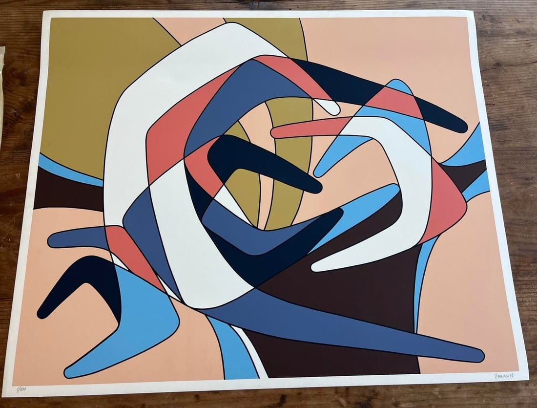 Giorgio Zennaro Vintage Abstract Silkscreen, Signed - 10