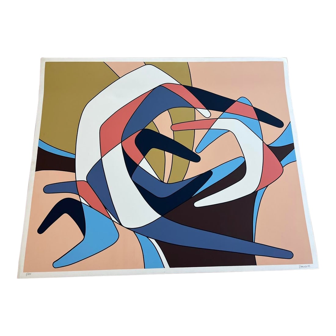 Giorgio Zennaro Vintage Abstract Silkscreen, Signed (1 of 10)