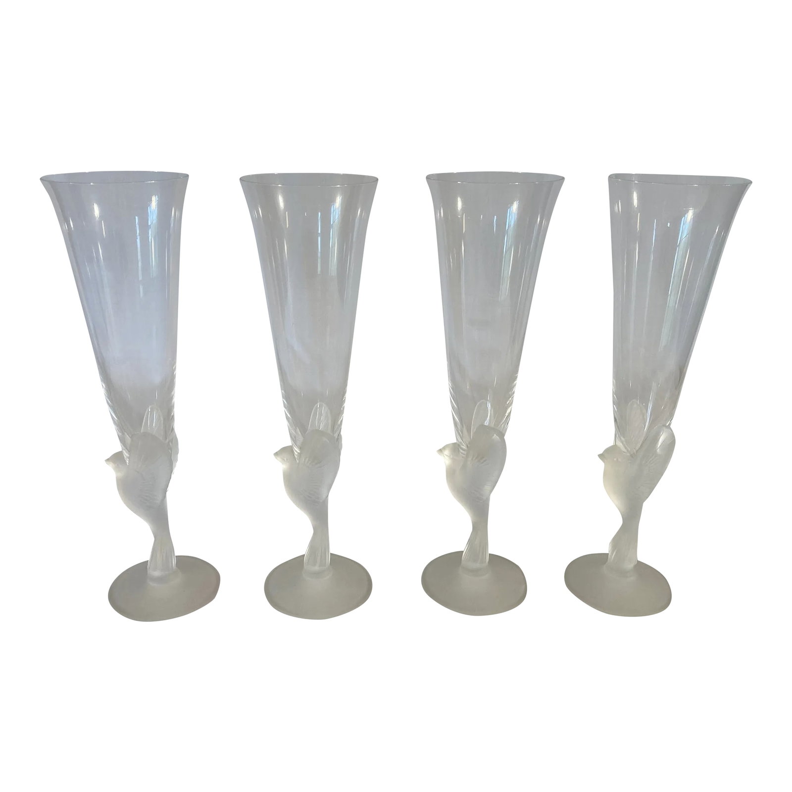 Vintage Fluted Champagne Wings Clear by Sasaki - Set of 4: Set of 4 vintage Sasaki "Wings" Champagne Flutes Condition: Alterations: Original Condition Unaltered Imperfections: Some Imperfections Condition Notes: Perfect condition Origin: Japan Materials