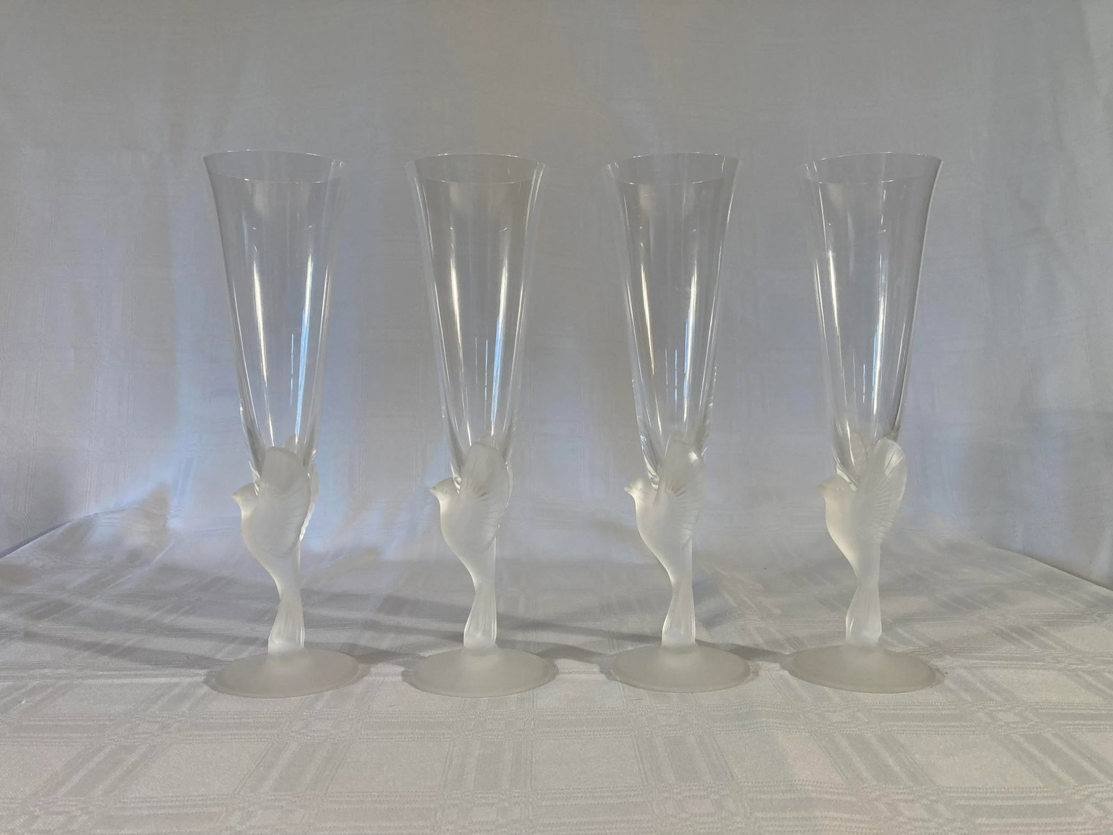 Vintage Fluted Champagne Wings Clear by Sasaki - Set of 4 - 2